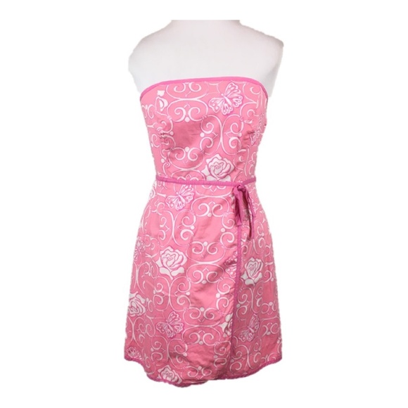 Lilly Pulitzer Dresses & Skirts - Lilly Pulitzer 6 Pink strapless butterfly dress